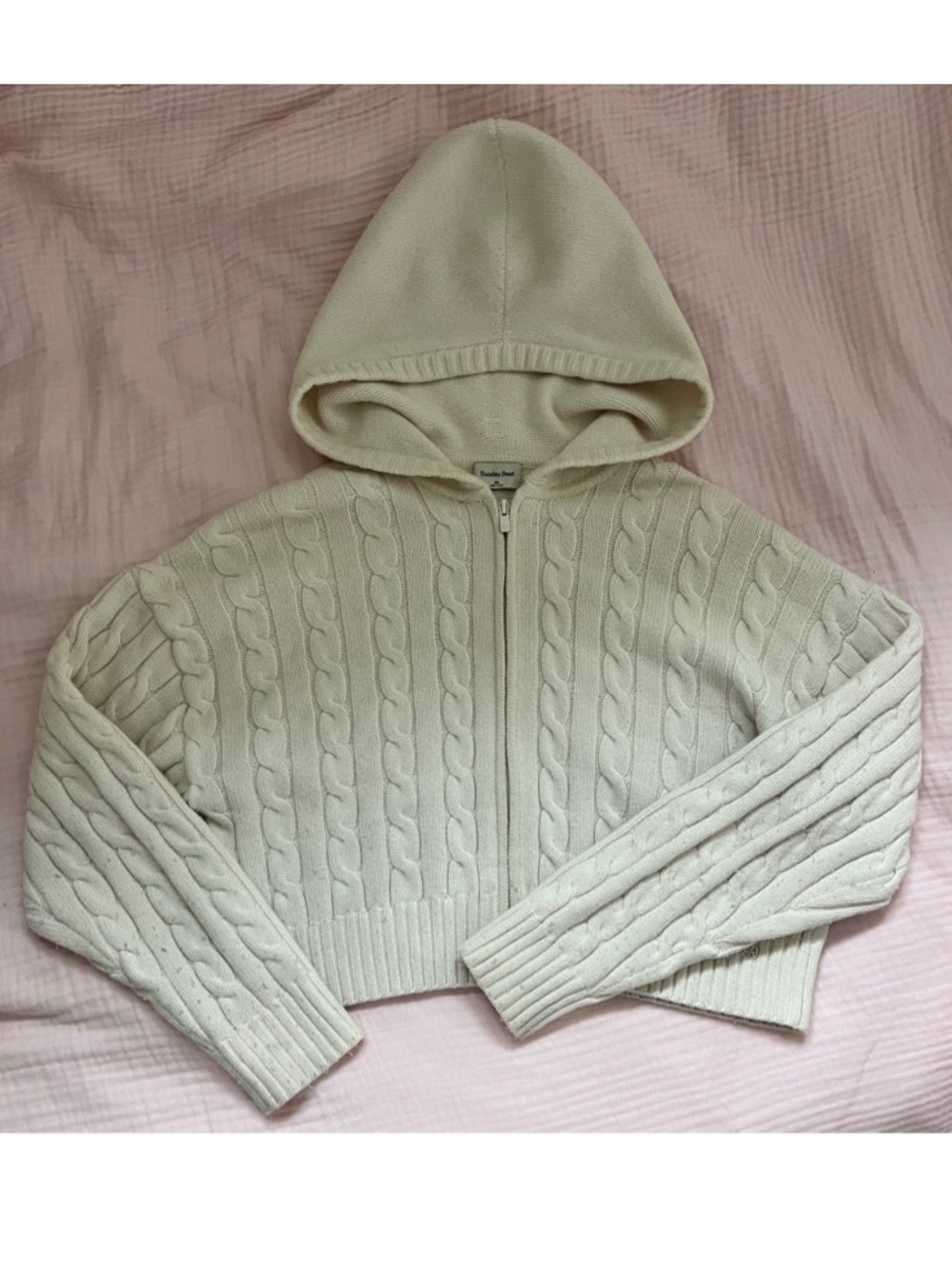 ARITZIA cream Octavia Zip Hoodie